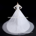 Long Sleeve Long Train Sweetheart Neckline Lace wedding dress ball gown